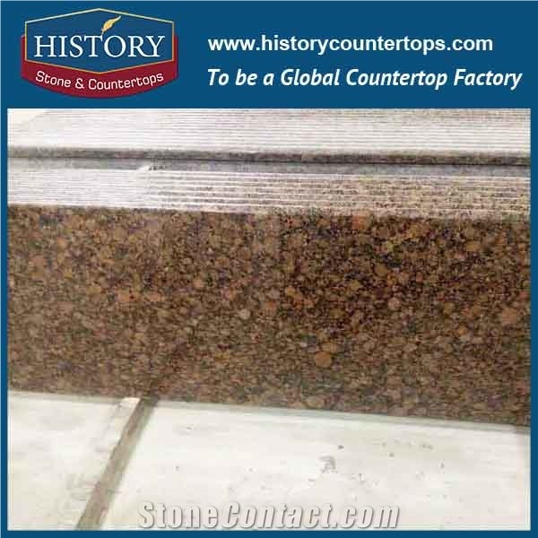 History Stone Hgj019 Baltic Brown Customized Edges Products Factory Supply Composite Molded Base for Shaped Countertop Vanity Top