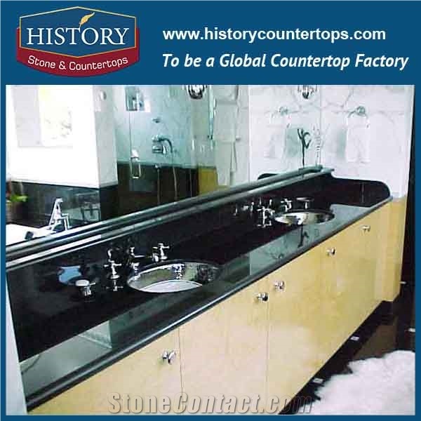 History Stone Hgj021 Galaxy Black Antique Prefabricated Granite Factory Supplier Modular Exotic Style Solid for Apartment, Countertop, Bathroom Vanity Tops & Counter