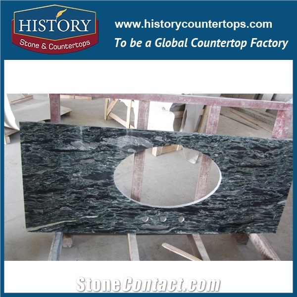 History Stone Hgj075 Tropical Green Antique Prefabricated Granite Factory Supplier Modular Furniture Durable for Apartment,Kitchen Countertop,Benchtops & Bar Tops, Counter