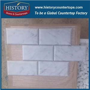 History Stone High Craftsmanship Shandong Supplier, White and Grey Carrara Basket Weave Mosaic Pattern for Interior, Lobby, Bathroom, Villa Decoration, Wall and Flooring Marble Mosaic