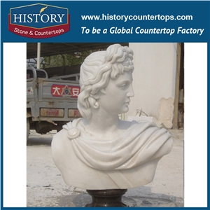 History Stone High Quality Cheap Price Hand Carved Wholesale Products, Natural Marble White Color Famous Man Bust Hot-Selling Sculpture, Human Statue Handcrafts