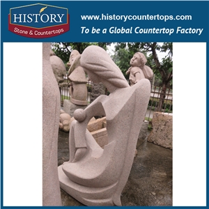History Stone High Quality Cheap Price Wholesale Products, Natural Granite Grey Color Famous Abstract Young Man and Woman Bust Sculpture, Hot-Selling for Decorations, Human Statue Handcrafts