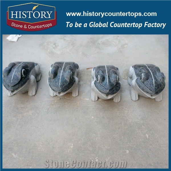 History Stone High Quality Cheap Price Wholesale Products, Natural Granite Grey Color Famous Customized Four Frogs Sculpture, Hot-Selling for Decorations, Animal Statue & Handcrafts