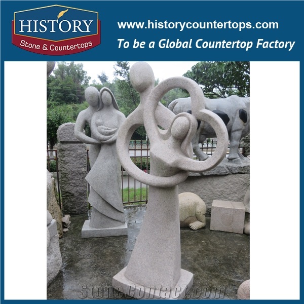 History Stone High Quality Cheap Price Wholesale Products, Natural Granite Yellow Color Famous Abstract Dancing Men and Women Sculpture, Hot-Selling for Decorations, Human Statue Handcrafts