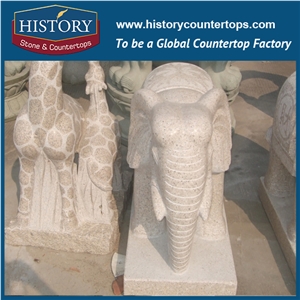 History Stone High Quality Cheap Price Wholesale Products, Natural Granite Yellow Color Famous Customized Standing Giraffes Sculpture, Hot-Selling for Decorations, Animal Statue & Handcrafts