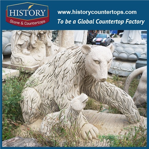 History Stone High Quality Cheap Price Wholesale Products, Natural Granite Yellow Color Famous Out Door Lions Carving Stone Sculpture, Hot-Selling for Decorations, Animal Statue Handcrafts