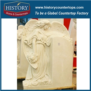 History Stone High Quality Cheapest Price Wholesale Decorative Products, Attractive Exquisite Hand Carved White Marble Angel Surrounded by Flowers Statue, Human Sculptures & Handcrafts