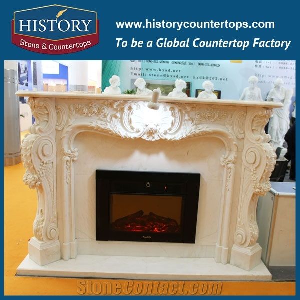 History Stone High Quality Cheapest Price Wholesale Home Decorative Products Attractive Hot Selling Beige Marble Royal Design Exquisite Carved Columns Fireplace Mantel Surround Handcrafts From China Stonecontact Com