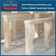 History Stone High Quality Cheapest Price Wholesale Home Decorative Products, Attractive Hot Selling Beige Marble Royal Hand Carved Masonry Fireplaces Frame for Villa, Mantel Surround & Handcrafts
