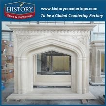 History Stone High Quality Cheapest Price Wholesale Home Decorative Products, Attractive Hot Selling Natural Beige Limestone Cuspidal Masonry Fireplaces, Mantel Surround & Handcrafts