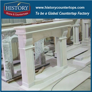 History Stone High Quality Cheapest Price Wholesale Home Decorative Products, Attractive Hot Selling Natural White Marble English Style Fireplace Masonry Fireplaces, Mantel Surround & Handcrafts