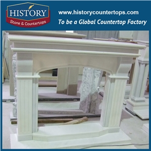 History Stone High Quality Cheapest Price Wholesale Home Decorative Products, Attractive Hot Selling Natural White Marble English Style Fireplace Masonry Fireplaces, Mantel Surround & Handcrafts
