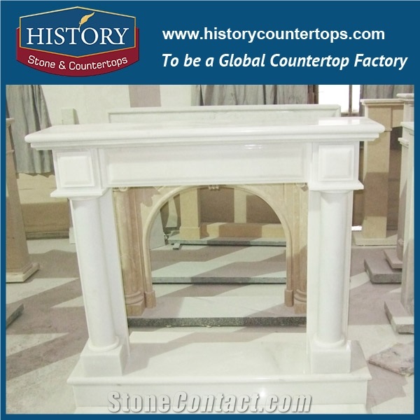 History Stone High Quality Cheapest Price Wholesale Home Decorative Products, Hot Selling Beige Marble English Style Luxurious Masonry Fireplaces Frame for Villa, Mantel Surround & Handcrafts