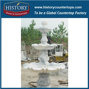 History Stone High Standard China Quanzhou Factory, Polished Yellow Granite Tiered Fountain with Jar Base and Large Pool with Competitive Price, Stone Fountain Ornament