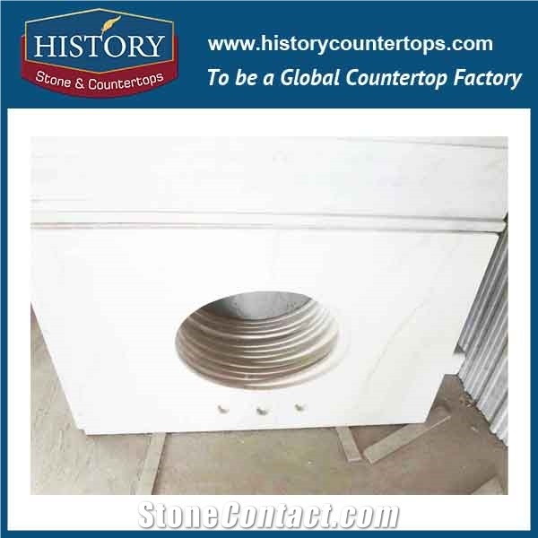 History Stone Hm051 Landscape White Eased Edge Polishing Custom Made Easy Clean Smooth Surface Discount Trim Molding for Domestic Countertops & Bathroom Vanity Top
