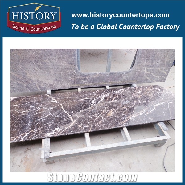 History Stone Hm067 China Marron Emperador Latest Marble Standard Flat Edges Products Factory Supply Molded Vanity Suite Solid Surface for Bathroom Vanity Tops,Cabinets & Tub Surround