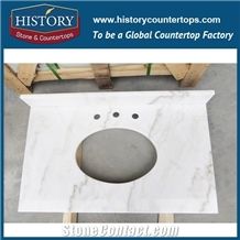 History Stone Hm080 White Marble Antique Prefabricated Marble Factory Supplier Modular Furniture Solid Surface for Apartment, Countertop, Bathroom Vanity Tops, Counter