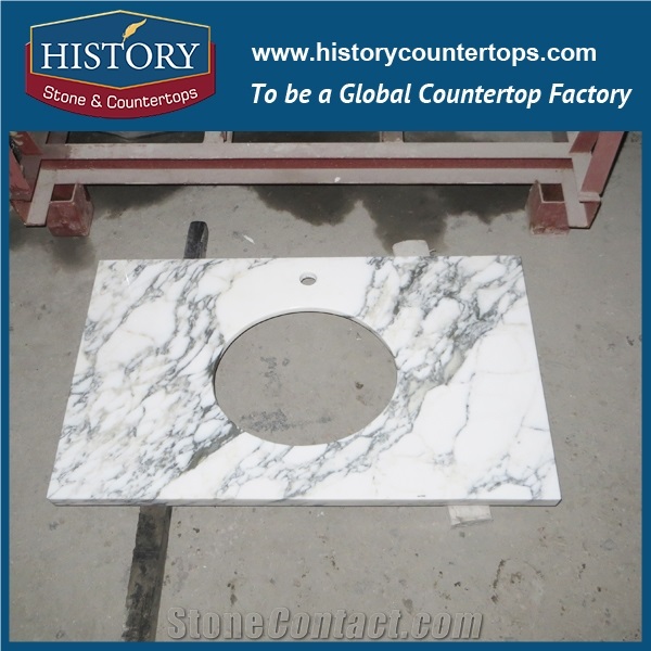History Stone Hmj047 Arabescato Corchia Flat Edges Eased Marble Factory Supplier Custom French Style Integrated Vanity Suite Best for Apartment Bathroom Vanity Top & Shower Panel