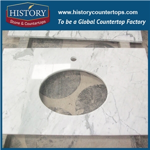History Stone Hmj047 Arabescato Corchia Flat Edges Eased Marble Factory Supplier Custom French Style Integrated Vanity Suite Best for Apartment Bathroom Vanity Top & Shower Panel