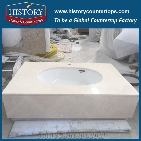 History Stone Hmj123 White Magnolia Flat Standard Laminated Custom Made Good Quality Factory Price Classic Natural Polished Marble Countertop & Bathroom Vanity Tops
