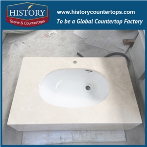 History Stone Hmj123 White Magnolia Ogee Standard Customised Shape Pre Cut Different Types Bathroom Design Molded Marble Countertops & Vanity Tops Options for Bathroom
