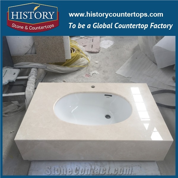 History Stone Hmj151 Marmara White Wholesale Shaped Commercial Integrated Radius Top Design Replacement for Building Countertop, Bathroom Vanity Tops