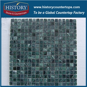 History Stone Hot Sale Deft Manufacturer Modern Design, Natural Big Flower Green Marble Square Mosaic Pattern for Bathroom Wall and Swimming Pool , Floor & Wall Mosaic