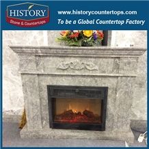 History Stone Hot-Selling High Quality Perfect Wholesale Products in Stock, Green Marble Handwork Simple Design Fireplace Surround and Frame for House Decorations, Mantel Surround & Handcr
