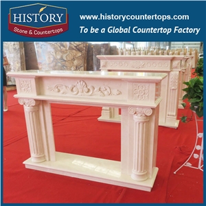 History Stone Hot-Selling High Quality Perfect Wholesale Products in Stock, White Marble Handwork Antique French Style Fireplace with Competitive Price, Mantel Surround & Handcrafts