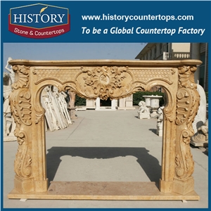 History Stone Hot-Selling High Quality Perfect Wholesale Products in Stock, White Marble Handwork Antique French Style Fireplace with Competitive Price, Mantel Surround & Handcrafts