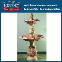 History Stone Hot Selling Made in China with Factory Price, Simple Design Yellow Granite Classical Handmade Layers Fountain for Home Decoration, Decorative Garden Water Fountain