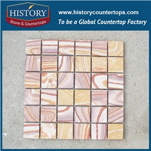 History Stone Irregular Natural Stone Slate Mosaic Different Color Square Pattern for Wall Cladding, Decorative Floor Covering