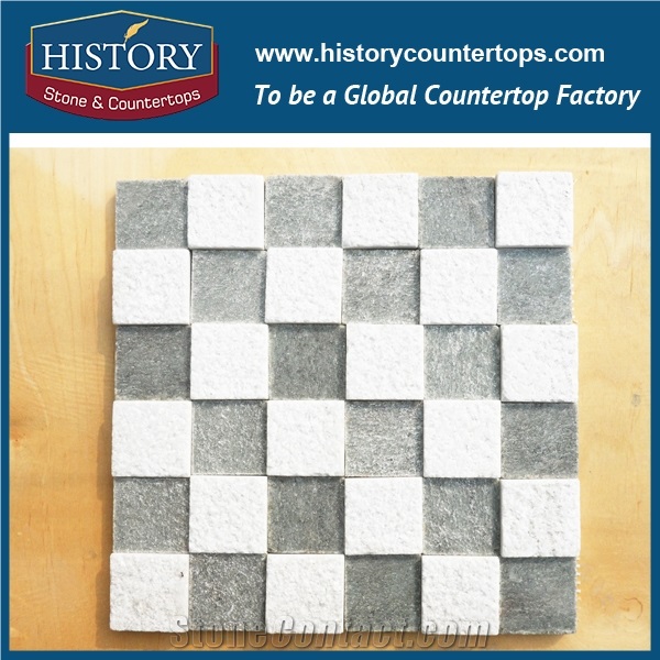 History Stone Irregular Surface Classic Mosaic Pattern White Grey Decorative Wall Cladding