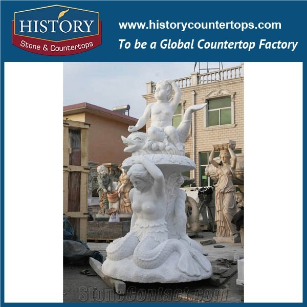 History Stone Low Price Fountain by Qualified Producer in Quanzhou, Natural Grey Granite Small Size Layers Fountain with Petaling Pool for Square, Park, Market, Stone Garden Fountain