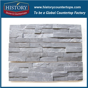 History Stone Natual Split Black Slate Culture Stone for Bathroom Wall Cladding,Interior and Exterior Stone Veneer