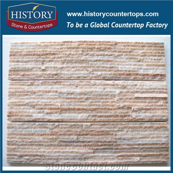 History Stone Natural Surface Pure Pink Marble Culture Stone for Multi-Style Exterior Wall Covering, Corner Panels