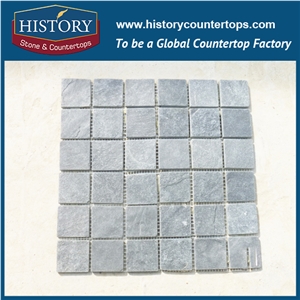 History Stone Pear White Single Color Square Type Nature Slate Art Mosaic Pattern Stone for Washroom Kitchen Walling, Floor Covering