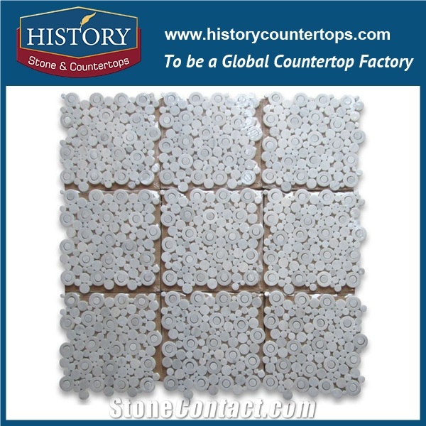 History Stone Professional Craftsmanship Shandong Supplier High Quality Competitive Price Bianco Carrara and Grey Marble Herring Bone Mixed Square Mosaic Tiles, Wall & Flooring Decoration Mosaic