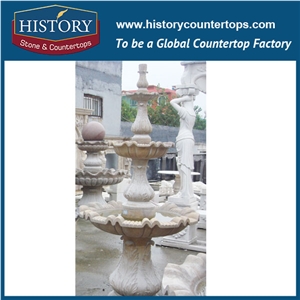 History Stone Qualified Selected Material Fountain by Shandong Supplier, Natural Yellow Granite Handwork Small Size Tiered Fountain for Garden, Park, Square, Villa, Decorative Stone Fountain
