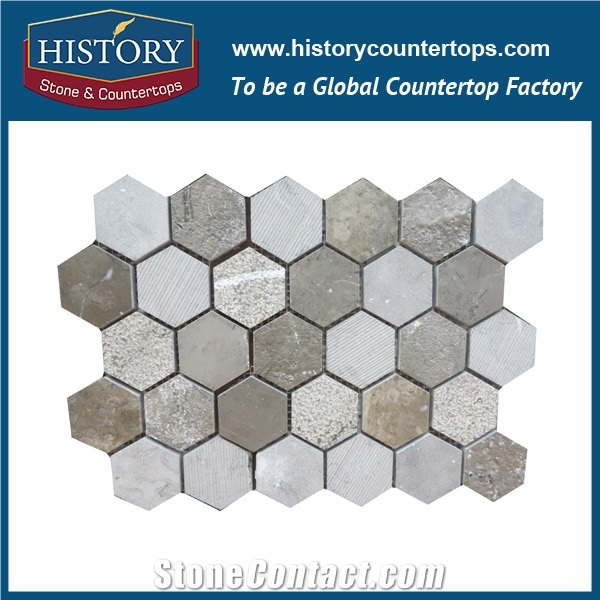 History Stone Qualified Shandong Supplier Great Quality Low Price, Natural Arabescato Corchia Marble Square Shaped Mosaic for Interior Decoration, Floor & Wall Mosaic Tile