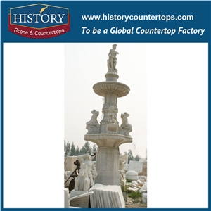 History Stone Reputable Producer China Quanzhou Factory, Polished Grey Granite Disk-Annulus Pattern Tiered Fountain with Urn with Competitive Price, Stone Fountain Ornament