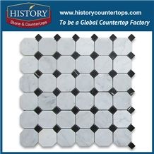 History Stone Reputed Brand Shandong Manufacturer New Products, Interior Decorative Polished Carrara White Marble 2 Inches Octagon Mosaic Tiles for Kitchen Floor, Tv Background Wall Cladding
