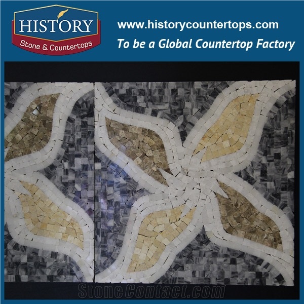 History Stone Shandong Supplier Assured Quality Low Price, Natural Emperador and Bianco Carrara Mosaic Medallions for Interior and Outdoor Decoration, Decorative Floor & Wall Marble Mosaic Tile