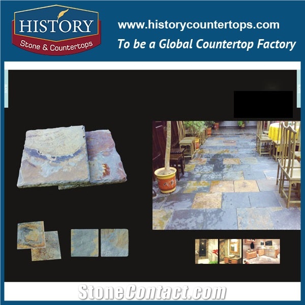 History Stone Slate Stepping Stones Floor Tile, Decorative Wall Cladding Tiles, Rode Paving Slate Stone