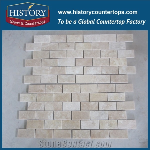History Stone Sophisticated Shandong Supplier Reliable Quality Reasonable Price, Natural Cream Marfil Sp Marble Irregular Shaped Mosaic for Interior Decoration, Floor & Wall Mosaic Tile