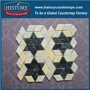 History Stone Up-To-Date Design High Reputation Wide Selection, Natural Bianco Carrara Marble Mixed Color Hexagon Mosaic Tile for House Decoration, Stone Floor & Wall Mosaic Tile