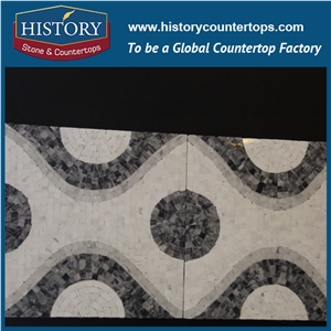 History Stone Up-To-Date Design High Reputation Wide Selection, Natural Nero Marguia Marble Mixed Color Arabesque Mosaic Tile for Indoor or Outdoor, Stone Floor & Wall Mosaic Tile
