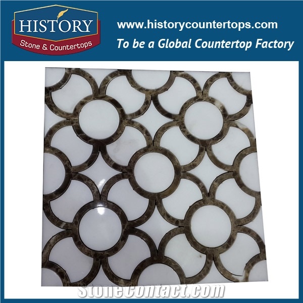 History Stone Wellknown Xiamen Manufacturers Great Features, Emperador Marble Penny Round Non-Slip Mosaic Tile with Competitive Price for House Decoration, Marble Floor & Wall Mosaic