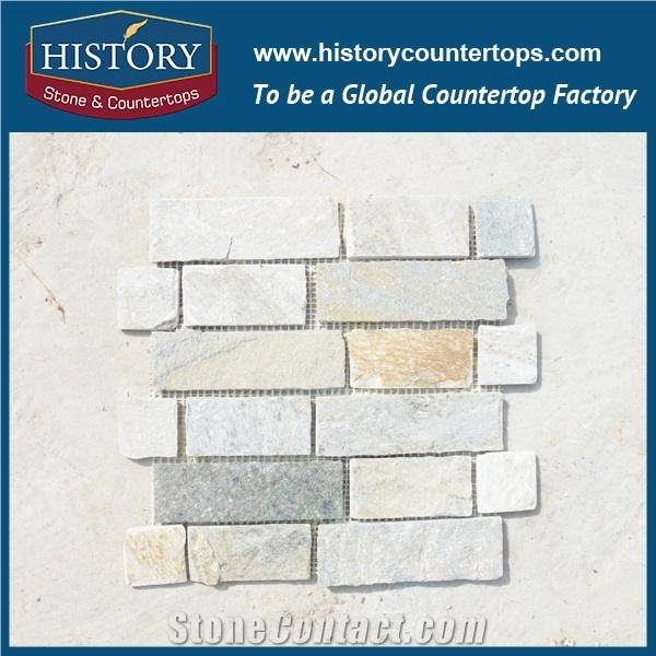 History Stone White Rusty Rectangle Type Nature Slate Washroom Kitchen Walling, Floor Covering Art Mosaic Pattern Stone