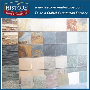 History Stone Wholesale Rusty Composited Pattern Mosaic Tiles Natural Slate Stone Mosaic for Wall Cladding, Floor Covering